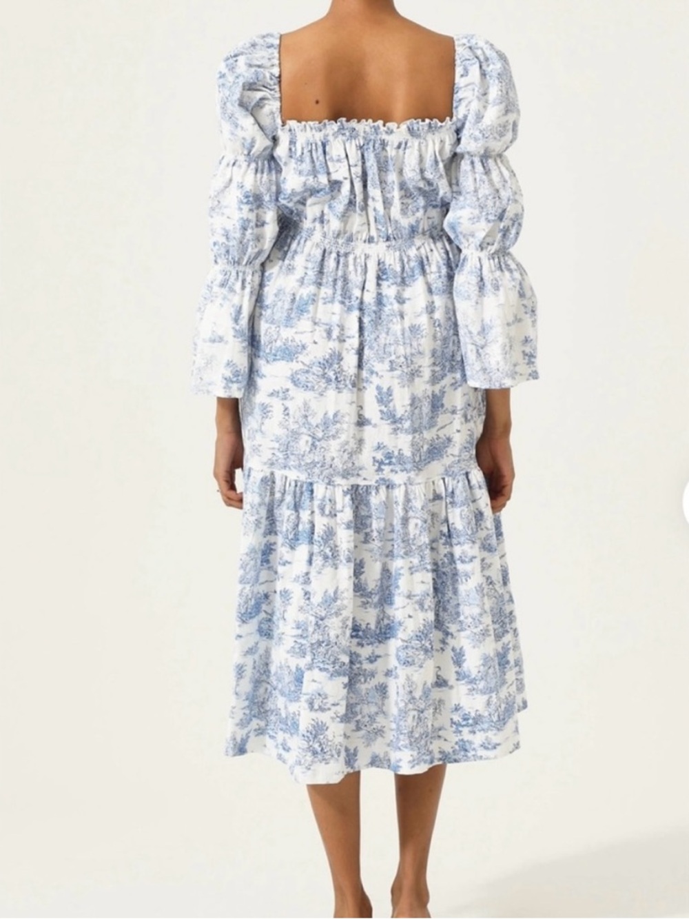 Nothing Fits But Midi Dress - White & Blue (S/M) - Picture 3 of 8
